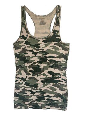 No Boundaries XL GREEN CAMO Racerback Tank Top